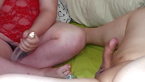 Trans girl with big boobs shows her big ass on webcam