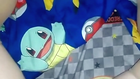Amateur trans Shemale masturbates on a private bed in a video
