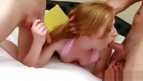 Trans beauty Shiri gets throat filled with deviant cocks