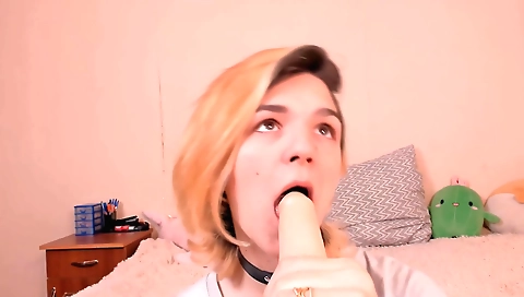 Trap Is Played With A Dildo Remembering His Step daddy
