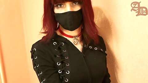 Black stockings and dildo on the camera of the hot solo girl