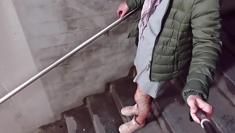 Outdoor fetish porn with a big dick and latex pantyhose