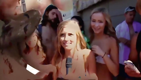 Big cock and a busty shemale show their sexy bodies together