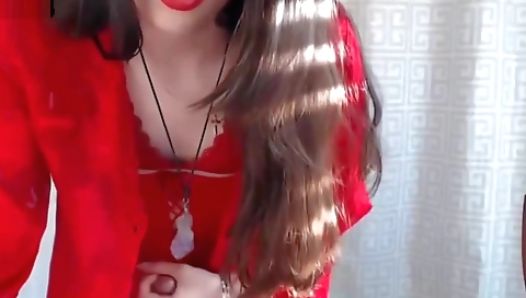 Busty girl with a sexy body shows her tits and masturbates
