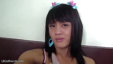 Sexy amateur shemale shows off her body in webcam video