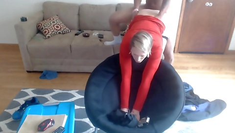 Charming big booty milf fucks on camera and masturbates