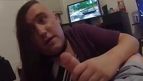 Amateur shemale gets a handjob and gets pounded on