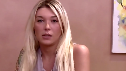 Hot trans babe with small tits takes his big dick in mouth